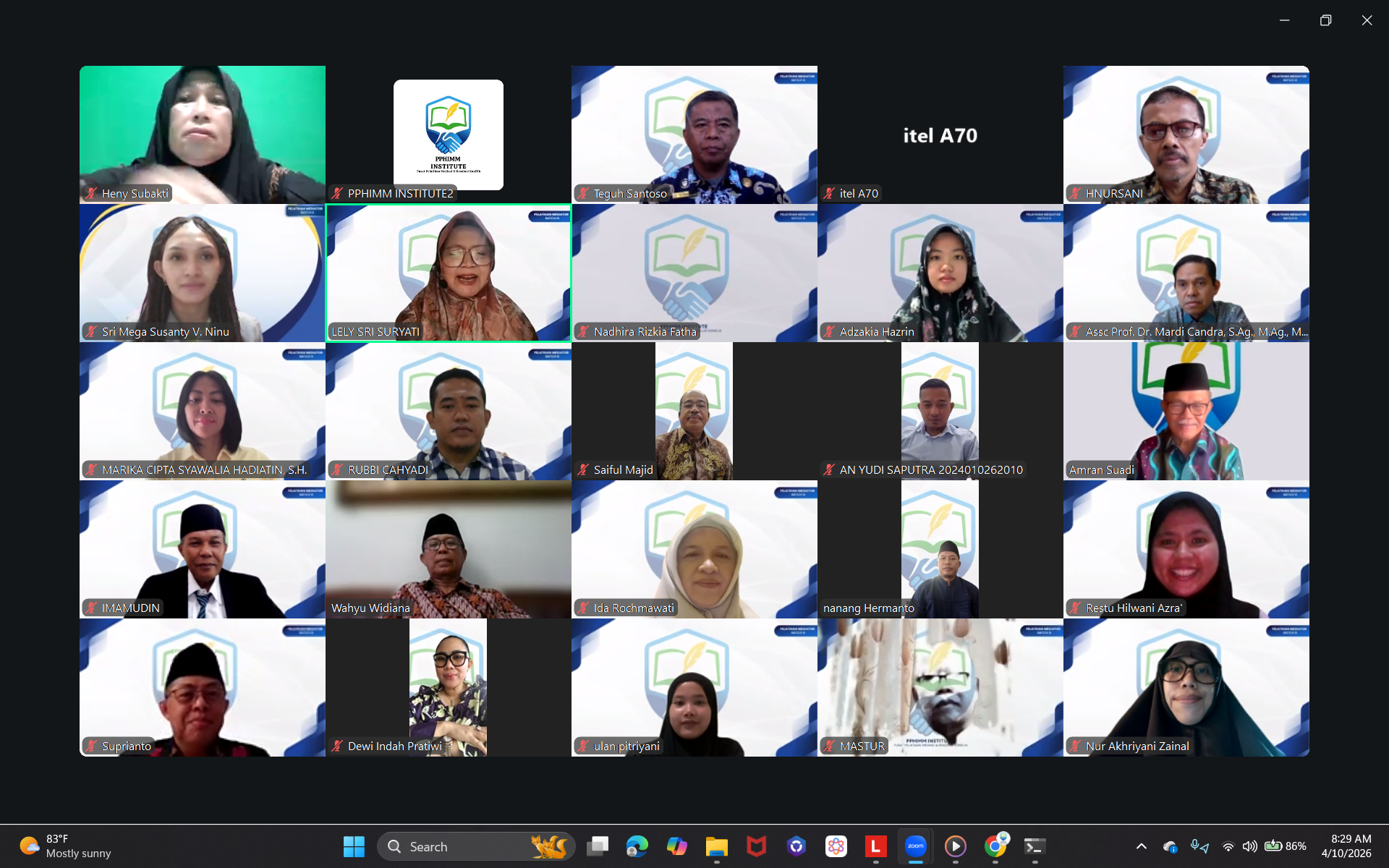 Pelatihan Mediator Batch 3 di Selengarakan PPHIMM INSTITUTE